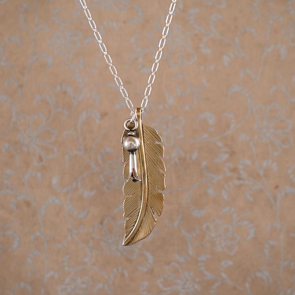 Brass Feather Necklace